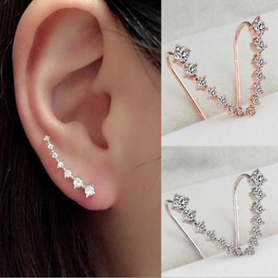 European & American Designer 7 Rhinestone Star Ear Hooks, Women's Long Earrings
