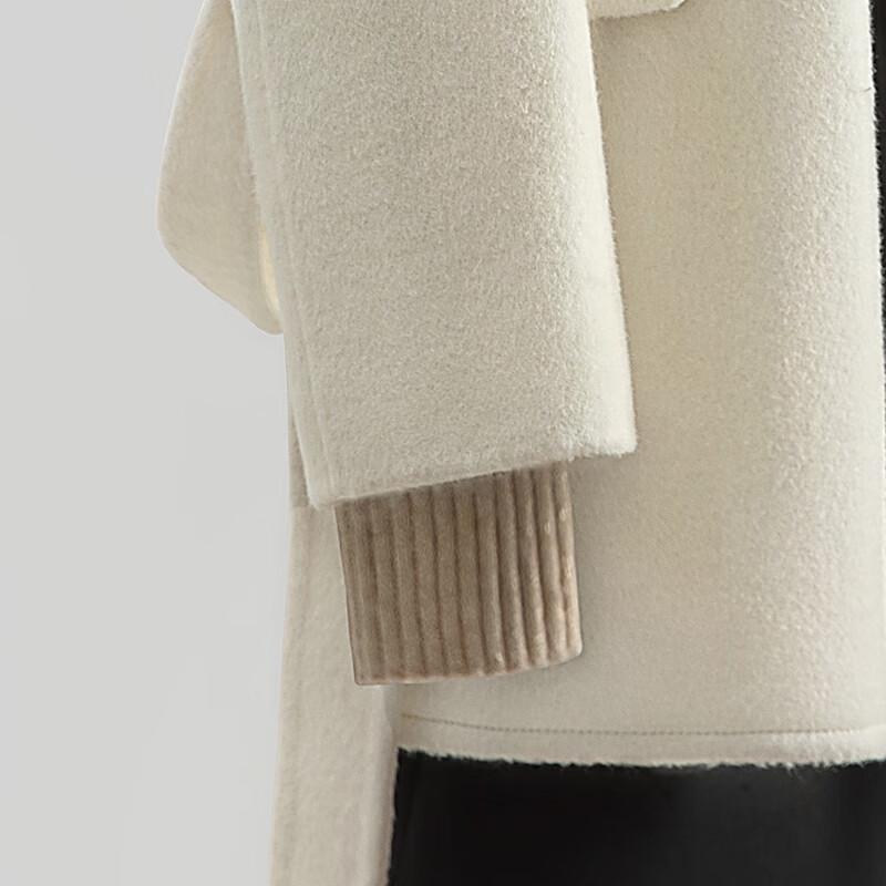 Women's Double-faced Wool Blend Lapel Winter Coat
