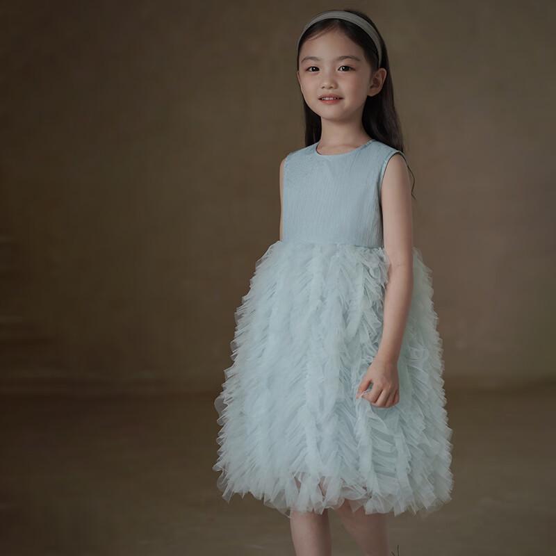 Hacikis Girls  Summer Sleeveless Princess Gauze Dress 130