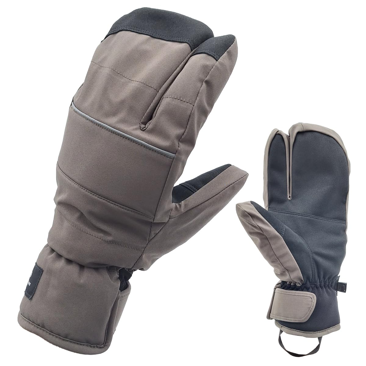 

Trigger Mittens Waterproof Hard Shield Gloves for Outdoor and Motorcycles Men, Skiing, Snowboarding, Sports, Mountaineering, Trekking, Cycling, (Gray) серый