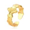 Elegant Retro Flower Ring: Stainless Steel Open Titanium Steel for Women