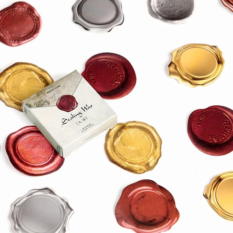 

90pcs/2Pack Creative Cute Seal Wax DIY Stickers Diary Album Card Stick Label Decoration Stickers