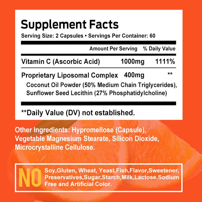Liposome Vitamin C 1400 Mg 120 Capsules
