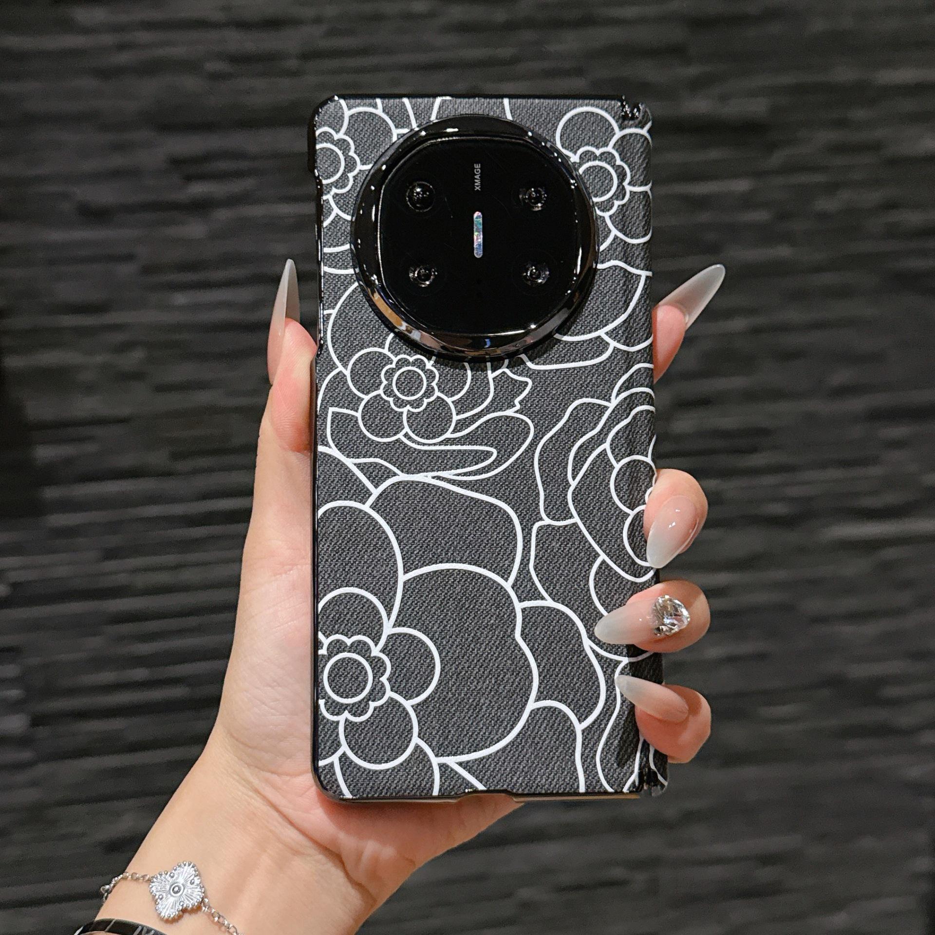 

MATEX6 Folding Denim Embossed Mountain Phone Case - Magnetic Cover for HUAWEI Huawei Mate X6