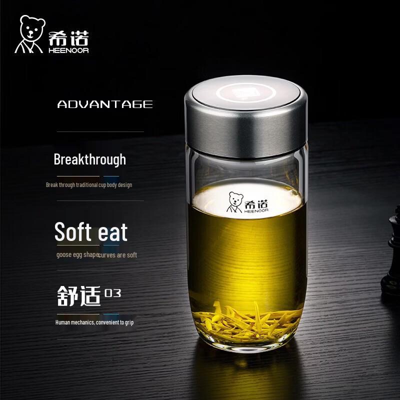 Heenoor Single-Layer Oval Glass Tea Cup with Filter