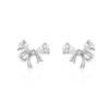 Earrings Sterling Silver Sparkling Bow, Temperament, Niche Design, High-end Sense, Sparkling Gentle Style, Versatile for Daily Use BBE716663
