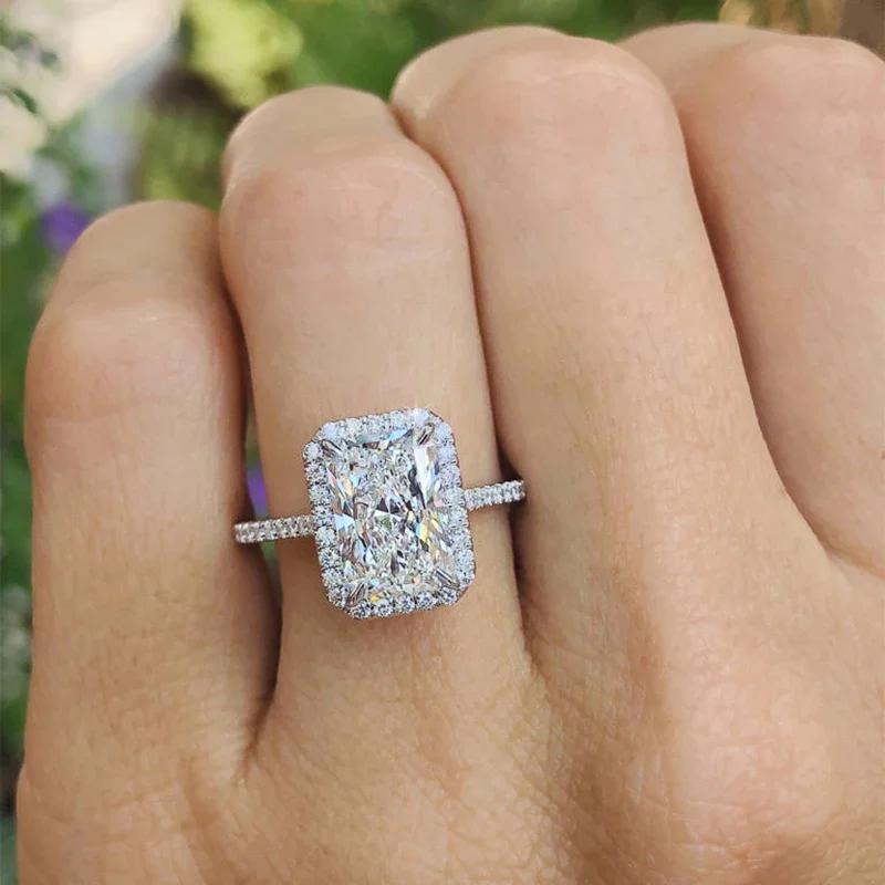 

Square zircon new niche design, fashionable party ring, trendy women s elegant wedding ceremony, popular Zircon 6