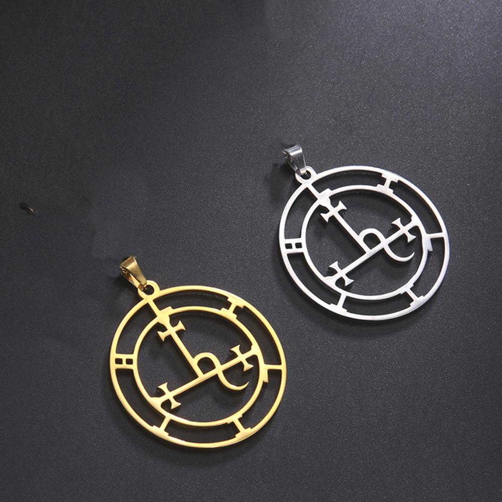 Dawapara Lilith Sigil Pendant Solomon Demon Seal Marbas Pagan Amulet Mythology Stainless Steel Charms for Jewelry Making