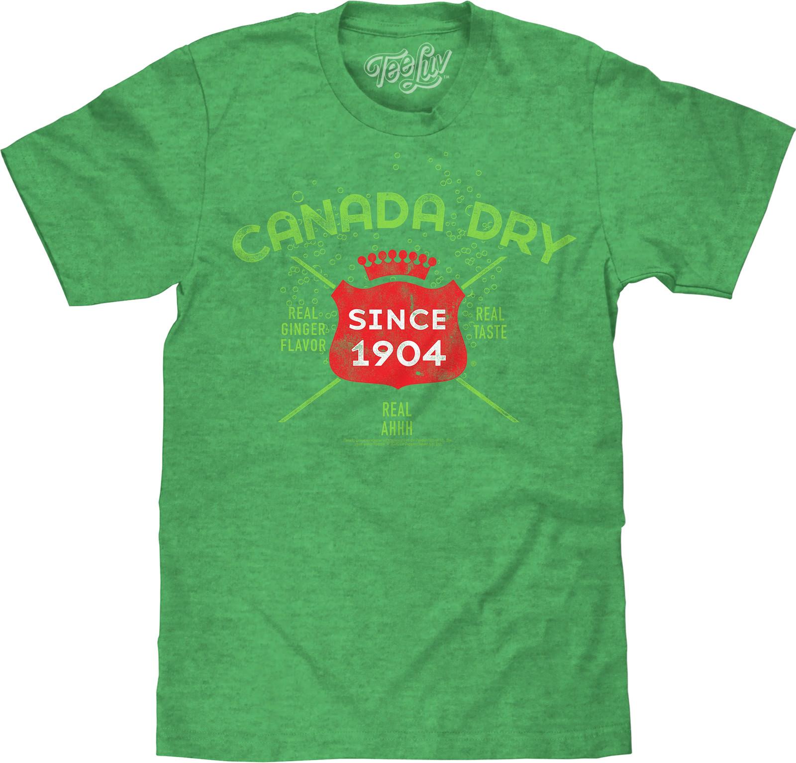 Vintage Faded Canada Dry Ginger Ale Mens T Shirt Heather Kelly Green XL