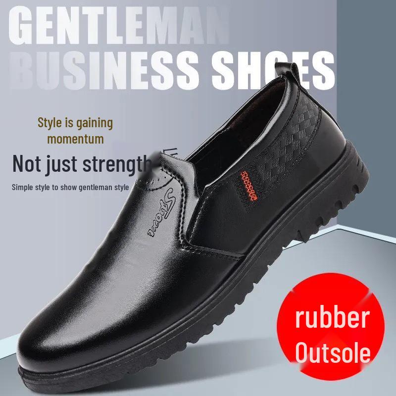 Męskie letnie wsuwane buty skórzane biznesowe casual - Oddychające i lekkie z miękką podeszwą.