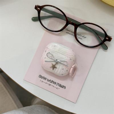Étui Ultra Fin Ajustement Précis pour AirPods 1 2 3 4 Pro Mignon Rose Vert Pois Nœud Coque antichoc avec Pendentif Charme