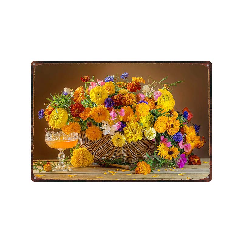 

YZFQ Flowers Metal Sign Vintage Plant Lavender Tin Plaque Wall Garden Bathroom Bedroom Home Farmhouse Decor12X8 inch DU-8931B 20x30cm（7.8x11.8inch）