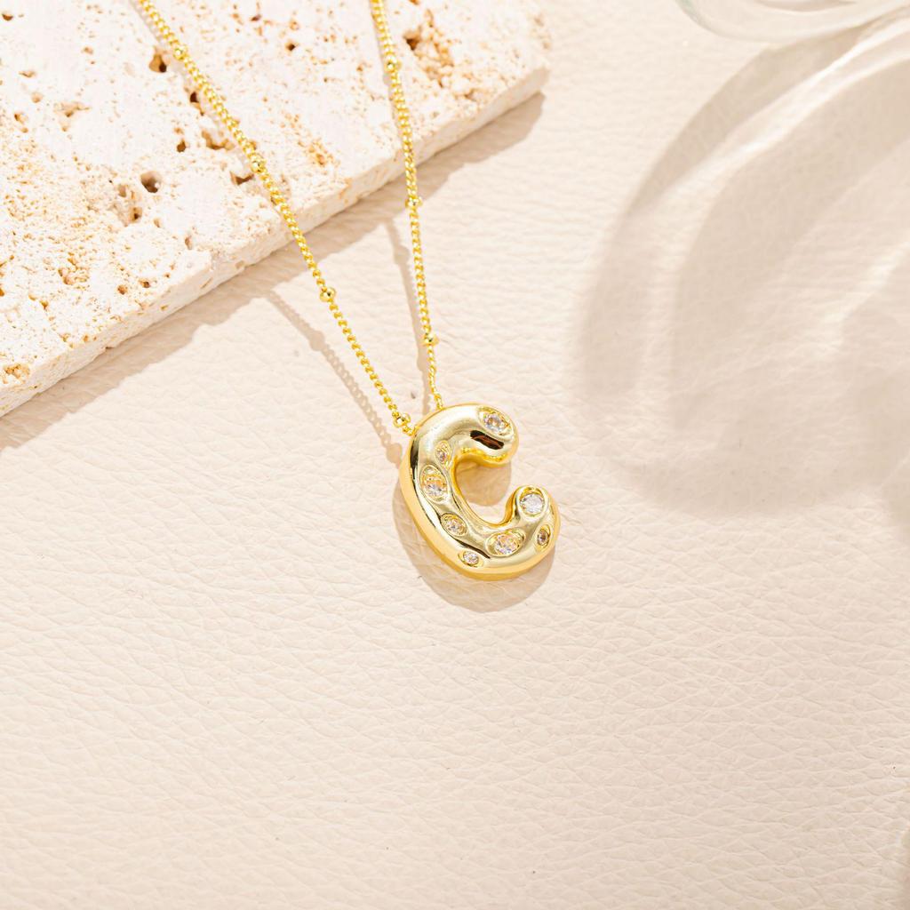 Women's Full Diamond Alphabet Pendant Necklace - DIY Clavicle Choker