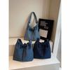 Denim-Tasche für Damen, große Kapazität, 2026, neue Sommer, vielseitige Schulter-Umhängetasche, lässige Kordelzug, beliebte Beuteltasche