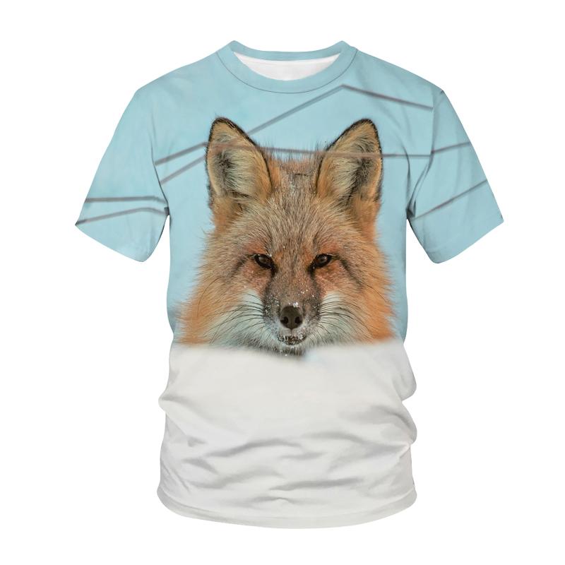 Kawaii Tiere Füchse 3D Gedrucktes Kinder T-Shirt Mode Lässig Cartoons T-Shirt Jungen Mädchen Kinderkleidung für Mädchen