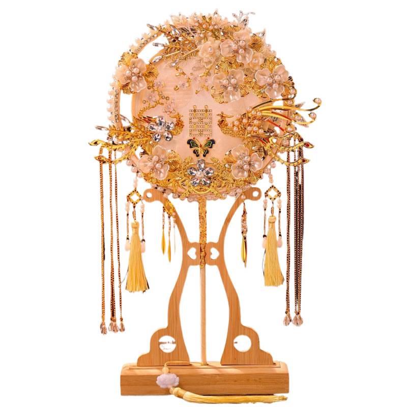 Elegant Double-Sided Bridal Wedding Fan Kit - Two-Color Xiuhe Design