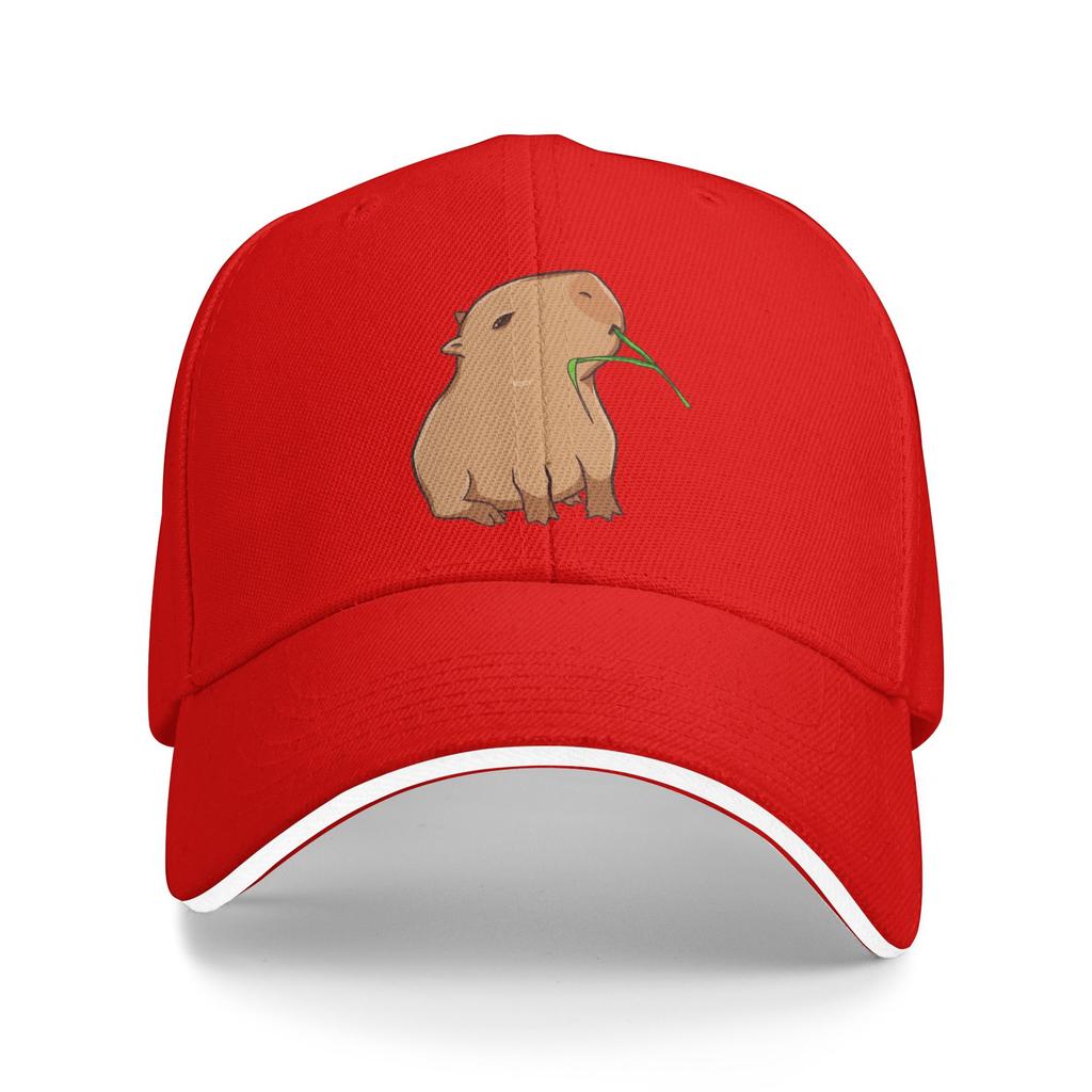 Summer Casual Baseball Cap Capybara With A Leaf, Eat Your Greens! Hiking Fishing Hats For Men Women Sun-Proof Baseball Caps