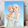 Disney Pearl Painting Frozen Anna and Elsa Sisters Handmade DIY Pearl Gem Painting Pictures Crafts Special Shape Home Wall Decoration