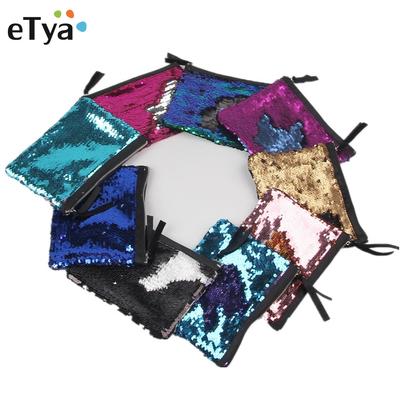 Nuova borsa per cosmetici da donna Pochette con paillettes Borsa da sera lucida Moda femminile Designer Bling Neceser Borse per trucco Custodia