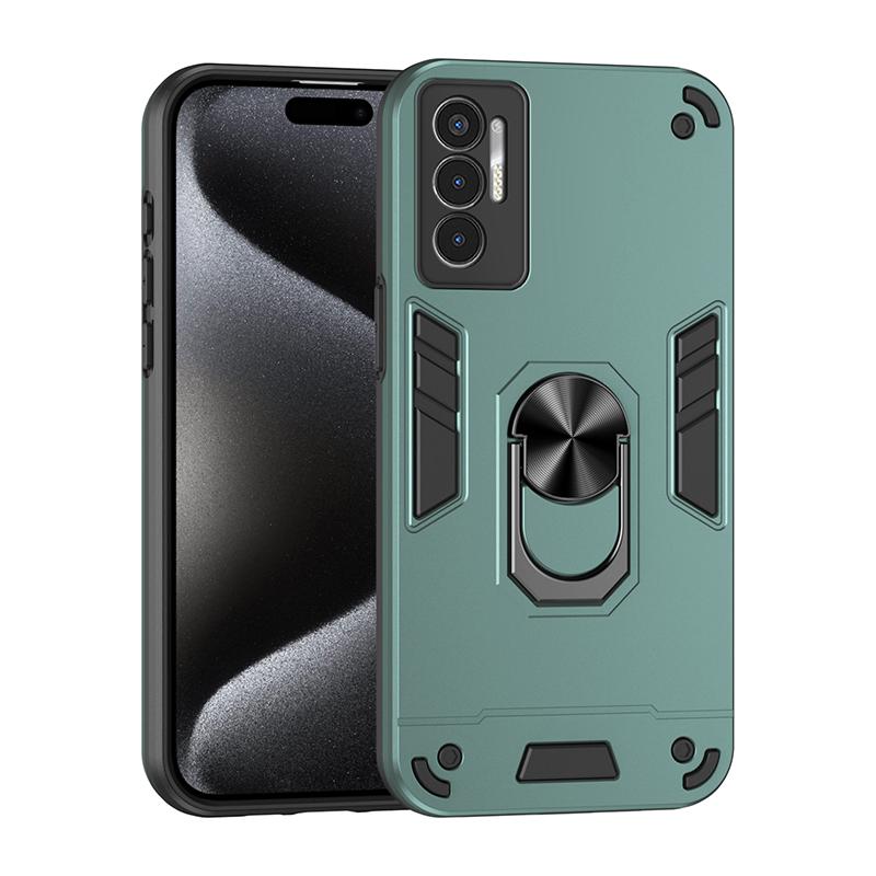 Luxury Armor Shockproof Phone Case For Tecno Pova 3 4 Pro Pova 5 Pro For Tecno Pova 6 Pro Car Magnetic Ring Holder Back Cover