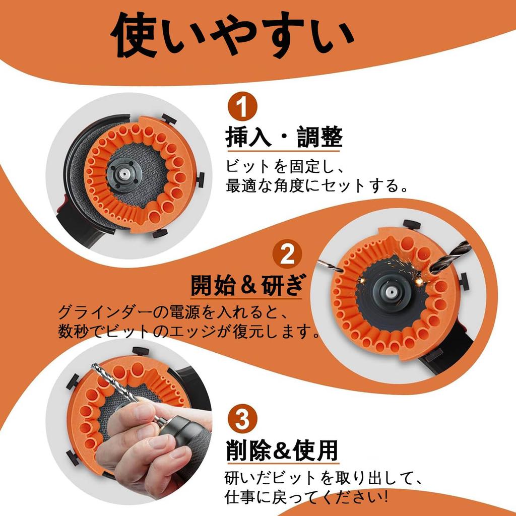 Refoiner Drill Bit Sharpener for Handheld Drill Sharpener with Grinding Drill Drill Bit Drill Bit Multipurpose Polishing Drill Bit Auxiliary Portable