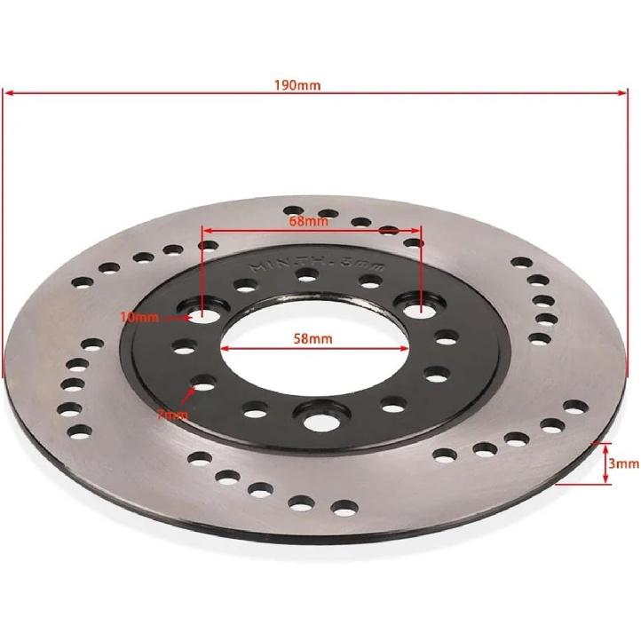 1 Front Or Rear Disc Brake Disc 190MM 3-hole 3MM Thick, Compatible With GY6 Scooter, Motorcycle ATV, Lightweight Go Kart Accessories