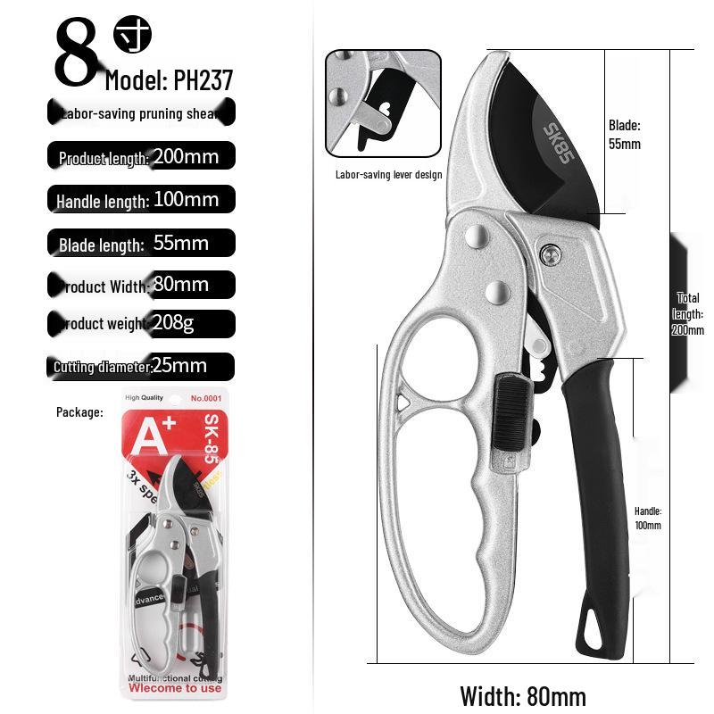 Многофункциональный секатор из нержавеющей стали для сада, фруктовых деревьев и веток с сегментированной блочной системой