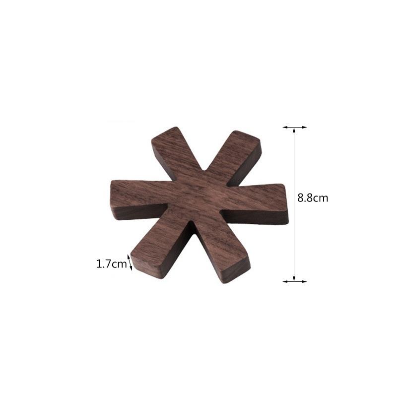 Wooden pot cushion creative snowflake insulation pad dining table kitchen dining bowl cushion casserole anti-scalding plate pad