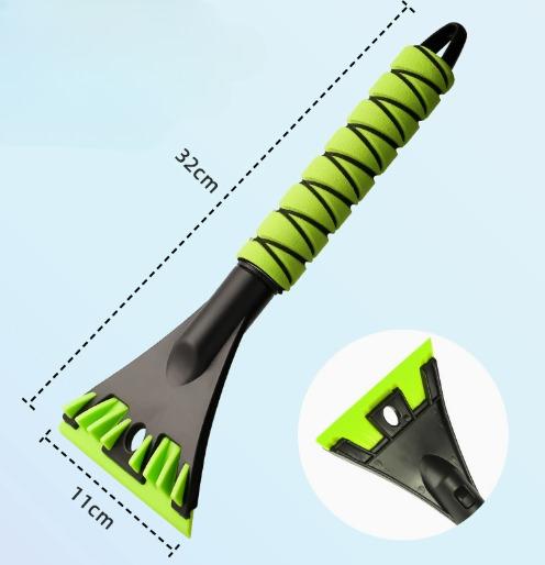 

Portable Ergonomic Car Ice & Snow Scraper - Detachable Windshield Defroster, Multi-Functional Winter Vehicle Glass Cleaning Tool зелений