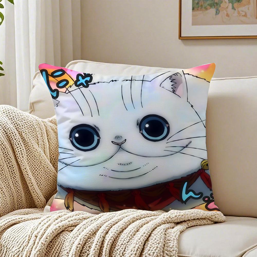 Funny Cute Character DDekin No Mogura Cushion Cover Linen Pillowcase Soft for Sofa Bed Home Room Decor