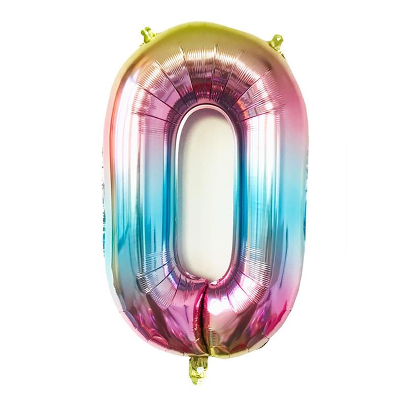 32-inch Gradient Gold/Silver/Rose Gold Number Foil Balloon (US Version)