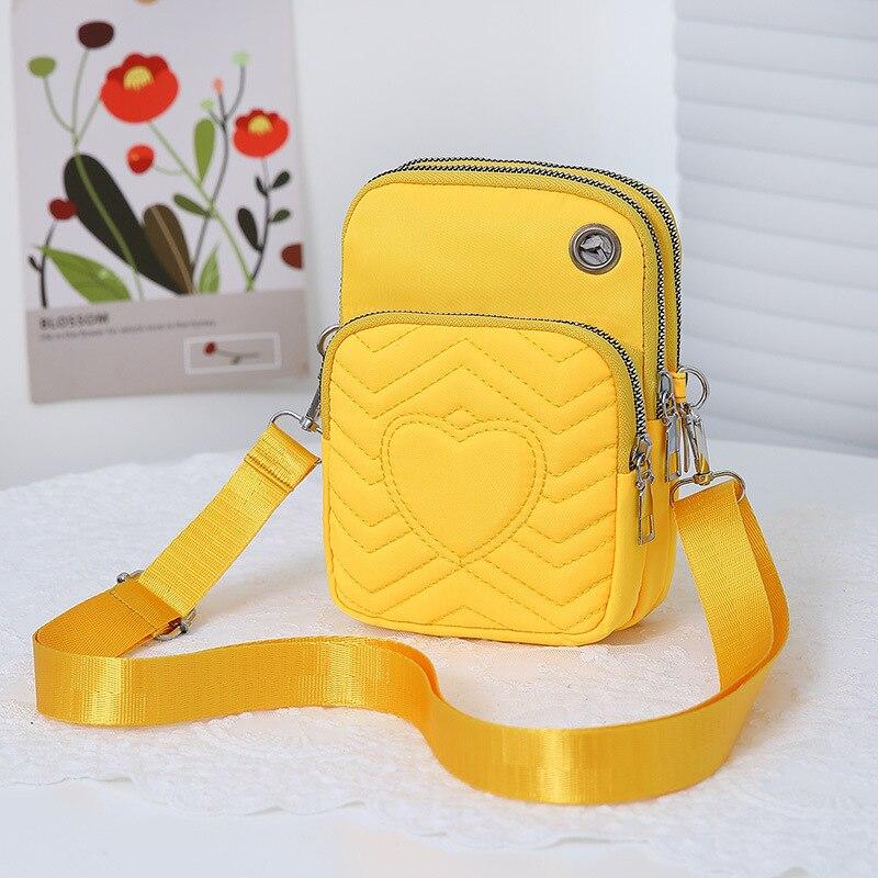 Bolso pequeño de nailon liso Unisex, bolso informal y bolsos, monedero para teléfono móvil, bolsos de hombro de almacenamiento portátiles a la moda