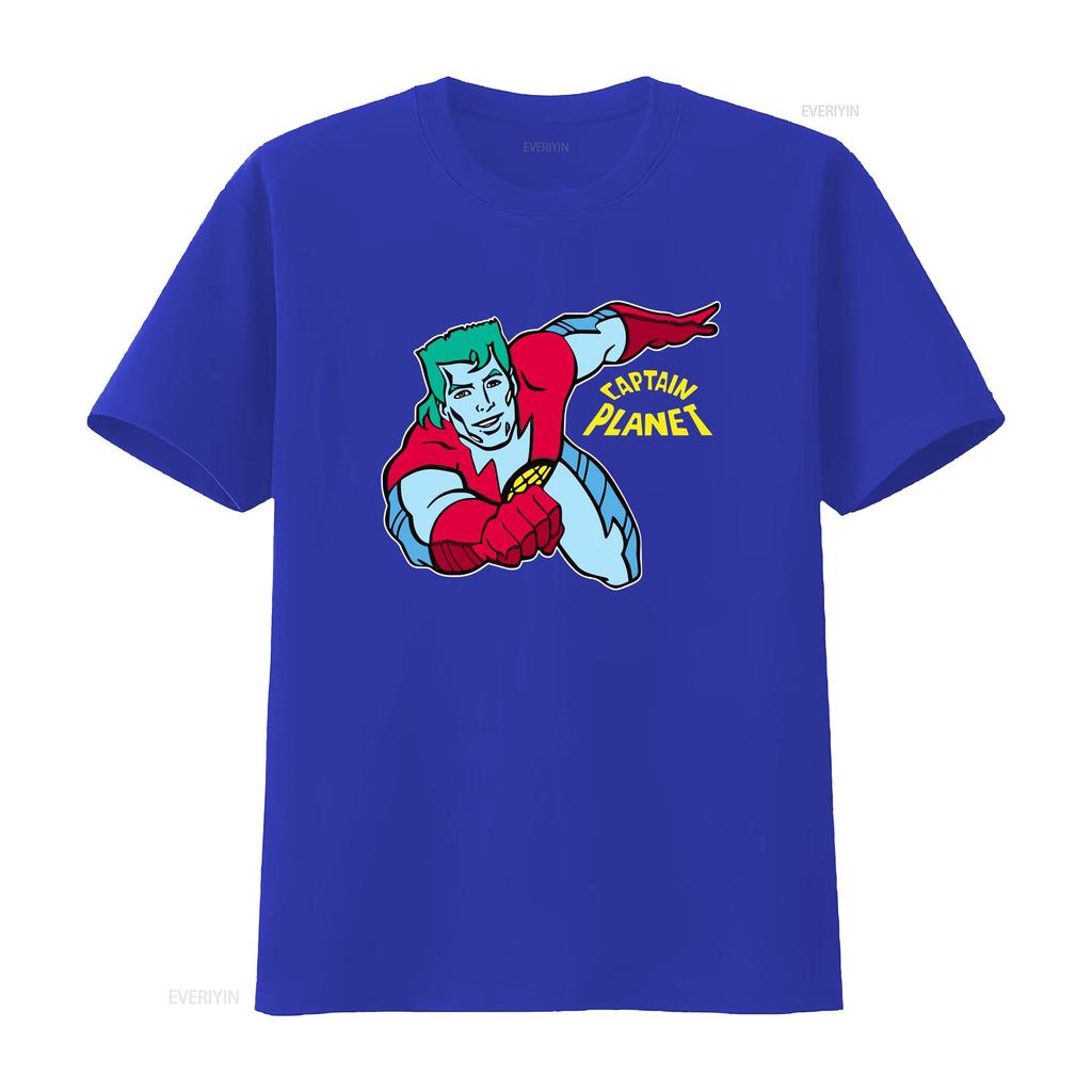 Captain Planet T Shirt Vintage Washed Graphic Versatile Top For Everyday Wear Stretched Streetwear Homme Stylish Casual