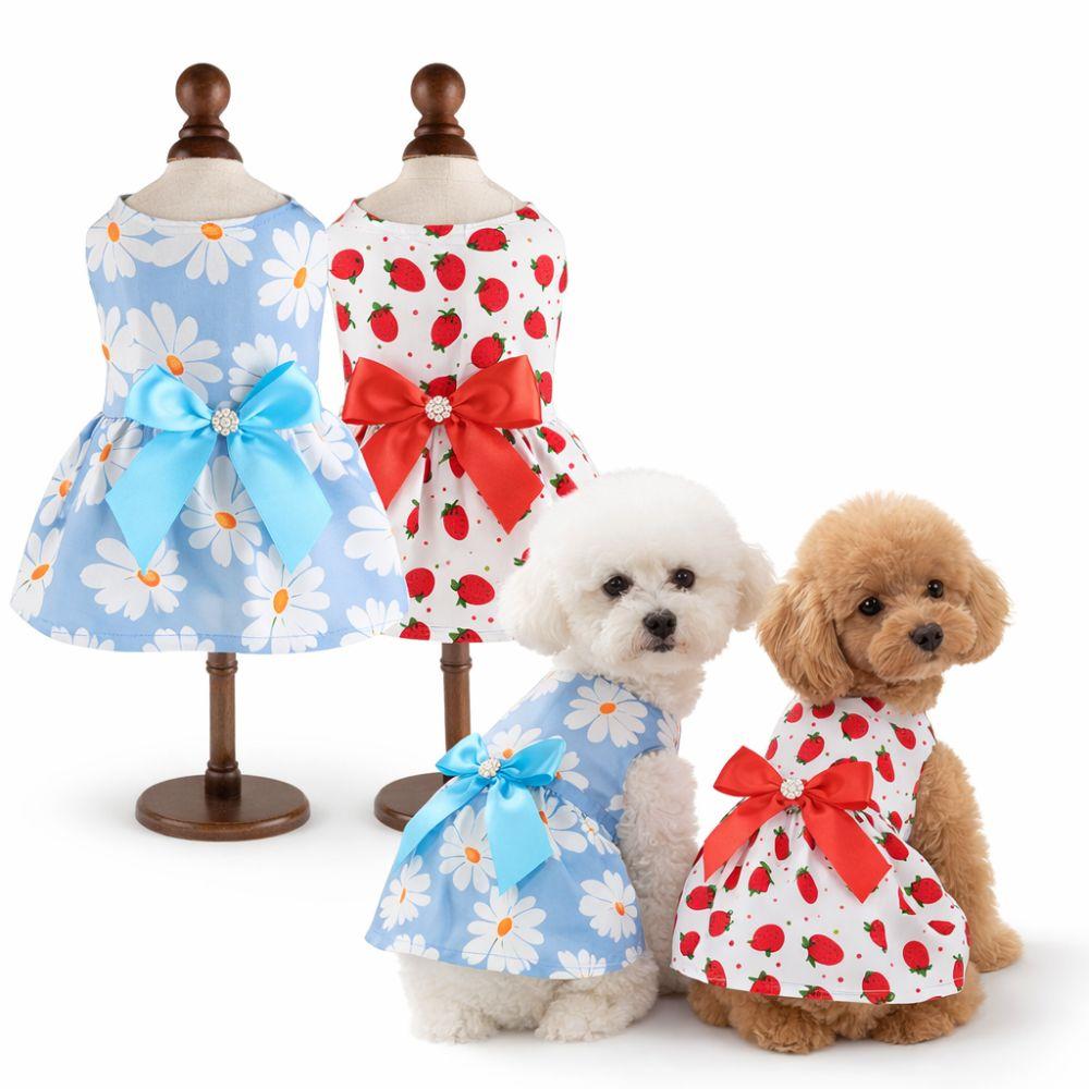 Daisy Pattern Summer Dog Princess Dress Dog‘s Spring Dress  For Puppy Poodle Chihuahua Etc