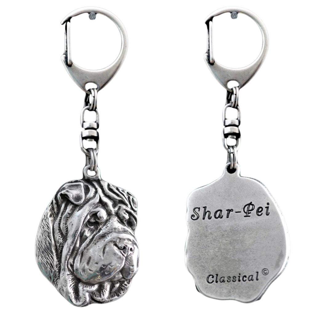 Shar Pei - Posrebrzany Brelok Do Kluczy Z Psem, Ozdoba Torebki, Zawieszka Do Plecaka Marki Art-Dog