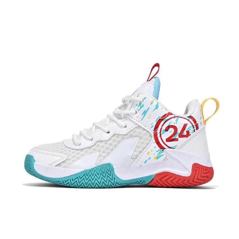 High-Top Breathable Basketball Shoes for Middle and Primary School Students - Non-Slip Mesh Children's Sneakers