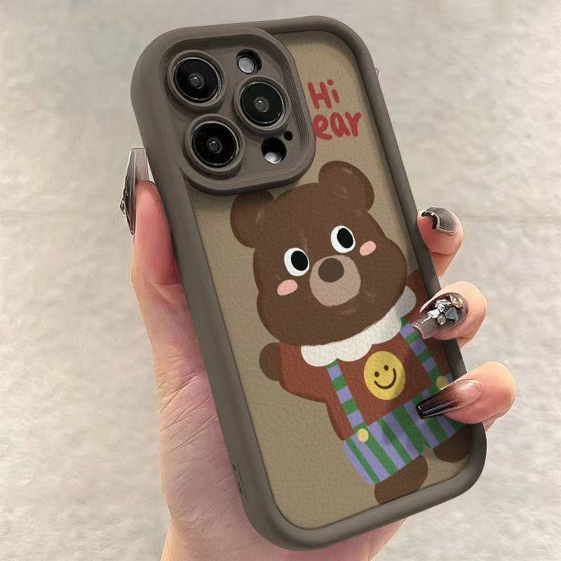 Cute and Naive Bear Is Suitable for Iphone16pro Mobile Phone Case Apple 15/14 Cartoon 13promax New 12.