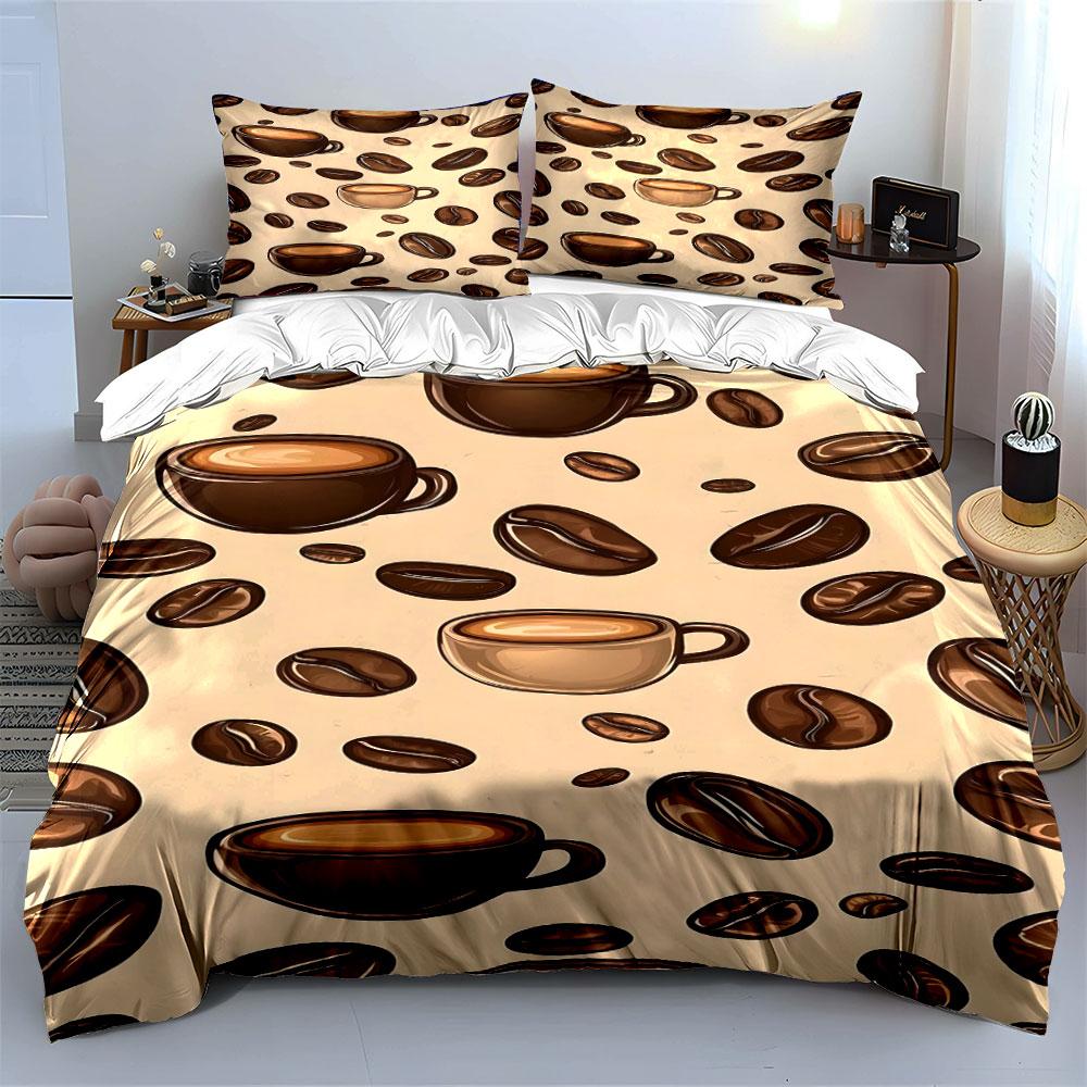 Brewing Cozy Coffee Dreams! Bedding Sets Duvet Covers Pillowcases(1* Duvet Cover 2* Pillowcases Without Duvet Insert)