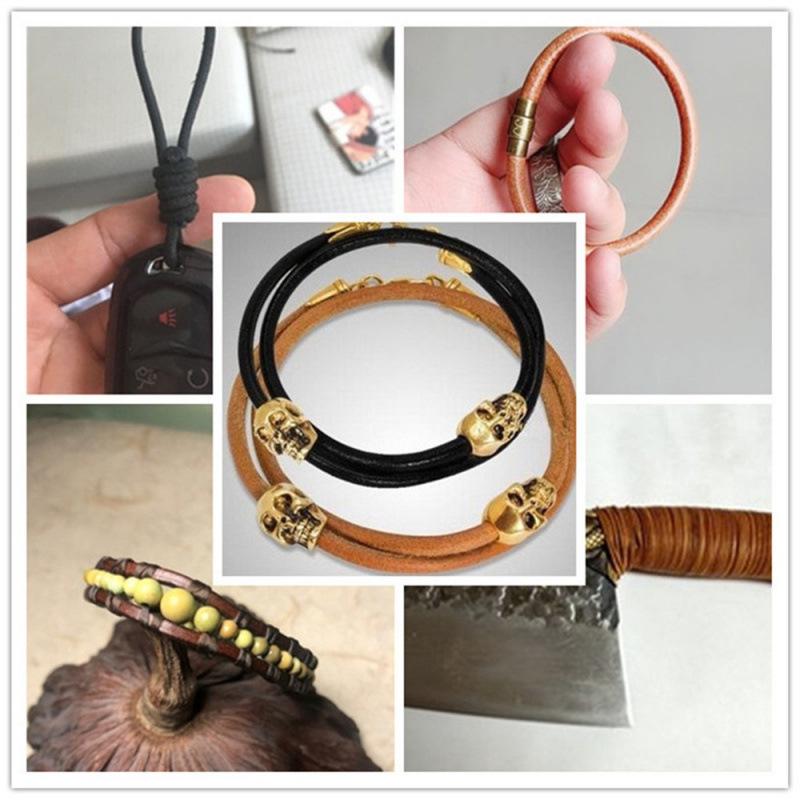 Natural Black Coffee Cowhide Rope - Multiple Specs for Jewelry DIY