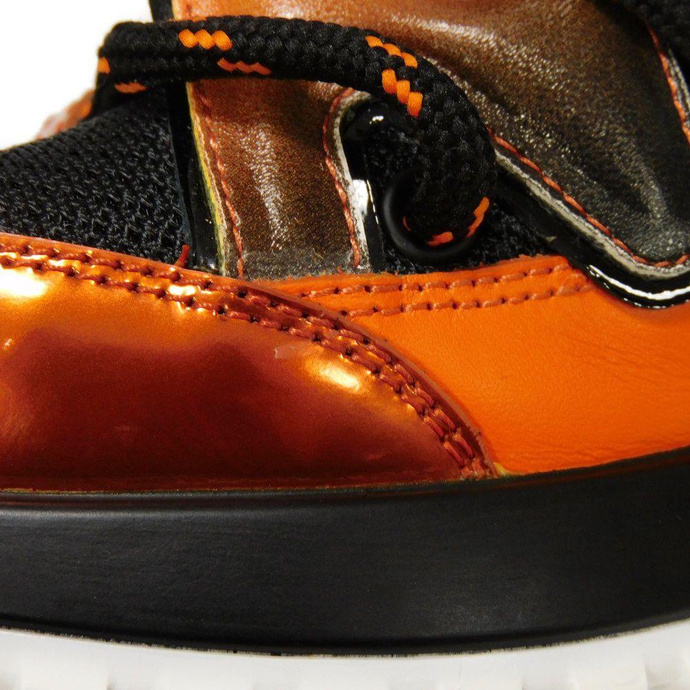 Used 12564 Zigzag Line 7896 6 Metallic Gradient Mesh Low-Top 9.8" LV Logo Orange Men's from Japan AUTHENTIC