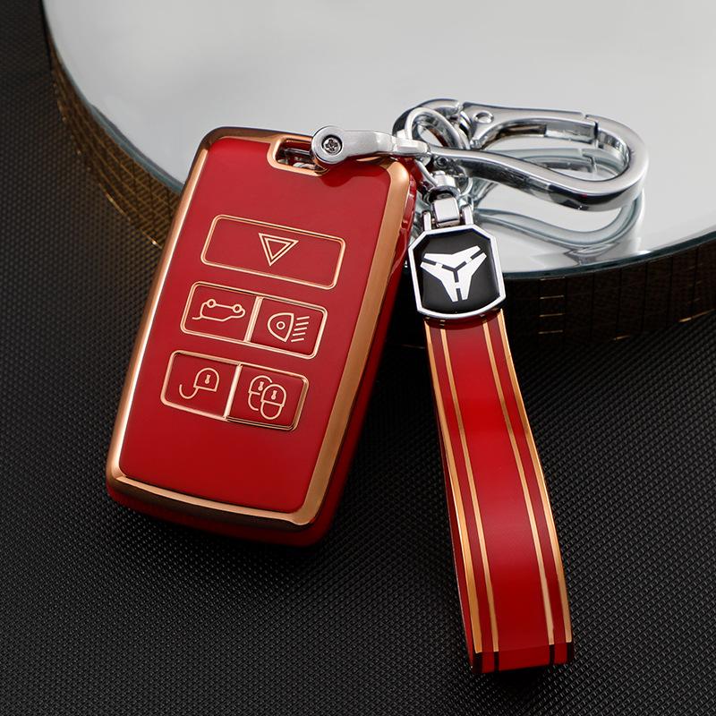 Land Rover Key Case for Range Rover, Sport, Evoque, Discovery 4, Defender 110, Velar, Freelander - 5 Shell Buckle