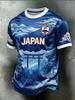 Edition Japanische Fans Fußball Trainings-T-Shirt - 3D Digitaldruck - Bequem und Atmungsaktiv - Familienkleidung