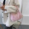 Stylish And Chic Women's Black White Pink Khaki Plush Shoulder Bag For Fall Season
