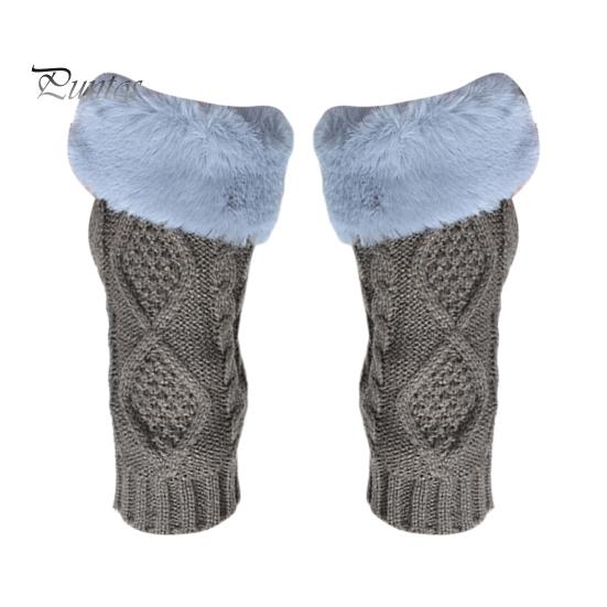 

1 пара перчаток осень-зима без пальцев ромбовидной вязки высокоэластичные нескользящие утеплители для рук нарукавники сохраняют тепло ветрозащитные велосипедные наручи темно-серого