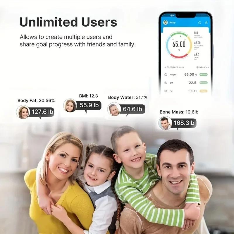 Weight Scale Smart APP Synchronized Body Fat Scale Bathroom Digital Scale Bluetooth Body Fat Scale Body Composition Analyzer