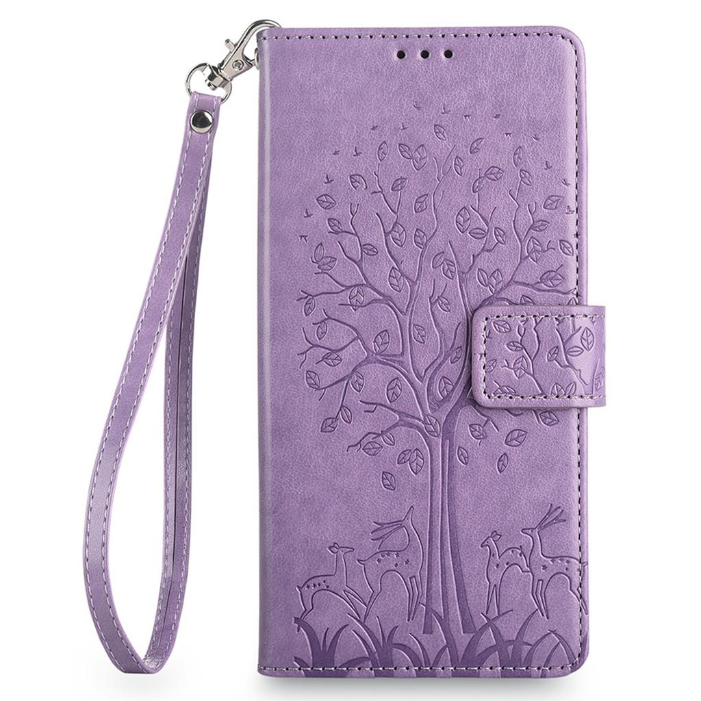 For Realme GT5 Pro 5G Case Deer Tree Imprinted PU Leather Flip Wallet Phone Cover