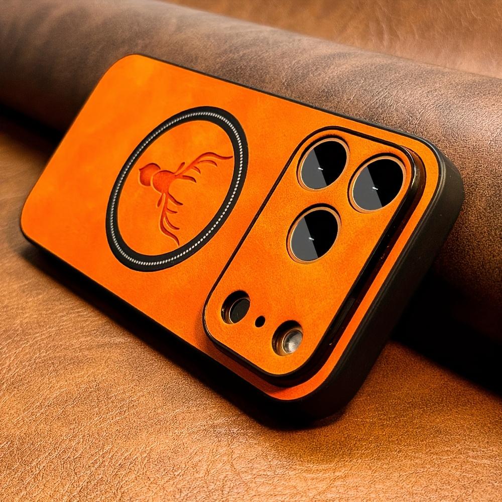 Luxury PU Leather Deer Case for IPhone 17 Air 16 15 14 13 12 11 Pro Max Plus 16E for Magsafe Wireless Charge Shockproof Cover