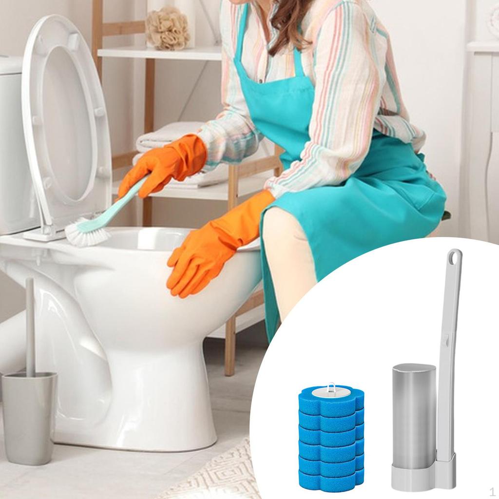 Single Use Toilet Brush Set and Holder Professional Easy Installation Bathroom Accessories