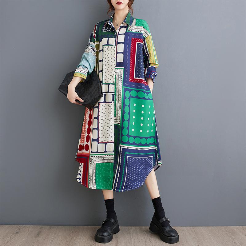 Langarm Plus Größe Vintage neue in Kleider für Frauen lässig locker lang Frühling Herbst Hemdkleid