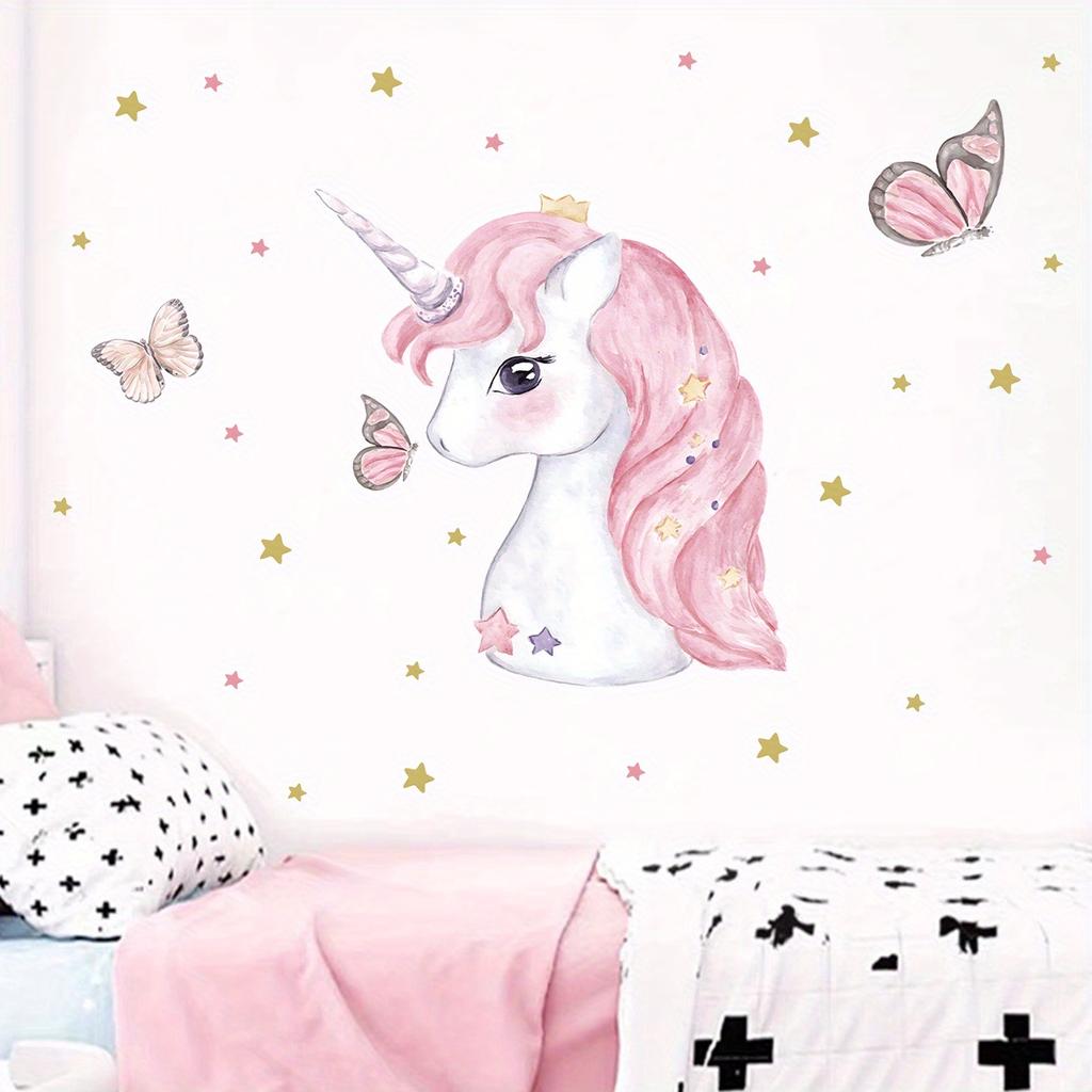 Cartoon Cute Animals Unicorn Wall Stickers Decoration For Kids Room Removable Baby Bedroom Living Room Nursery Wall Decals